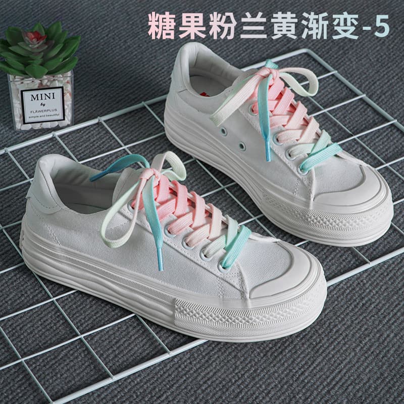 Lin Feng Shoelaces Wholesale Colorful Gradient Shoelaces Versatile Casual Shoes Sports Shoes Canvas Shoes Sneakers Shoelace Rope Pair