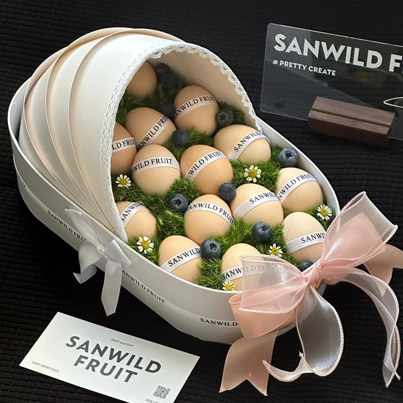 Creative Cradle Flower Box Egg Postpartum Gift Box Flower Basket Fresh Flower Bouquet Packaging Box Fruit Trendy Empty Box