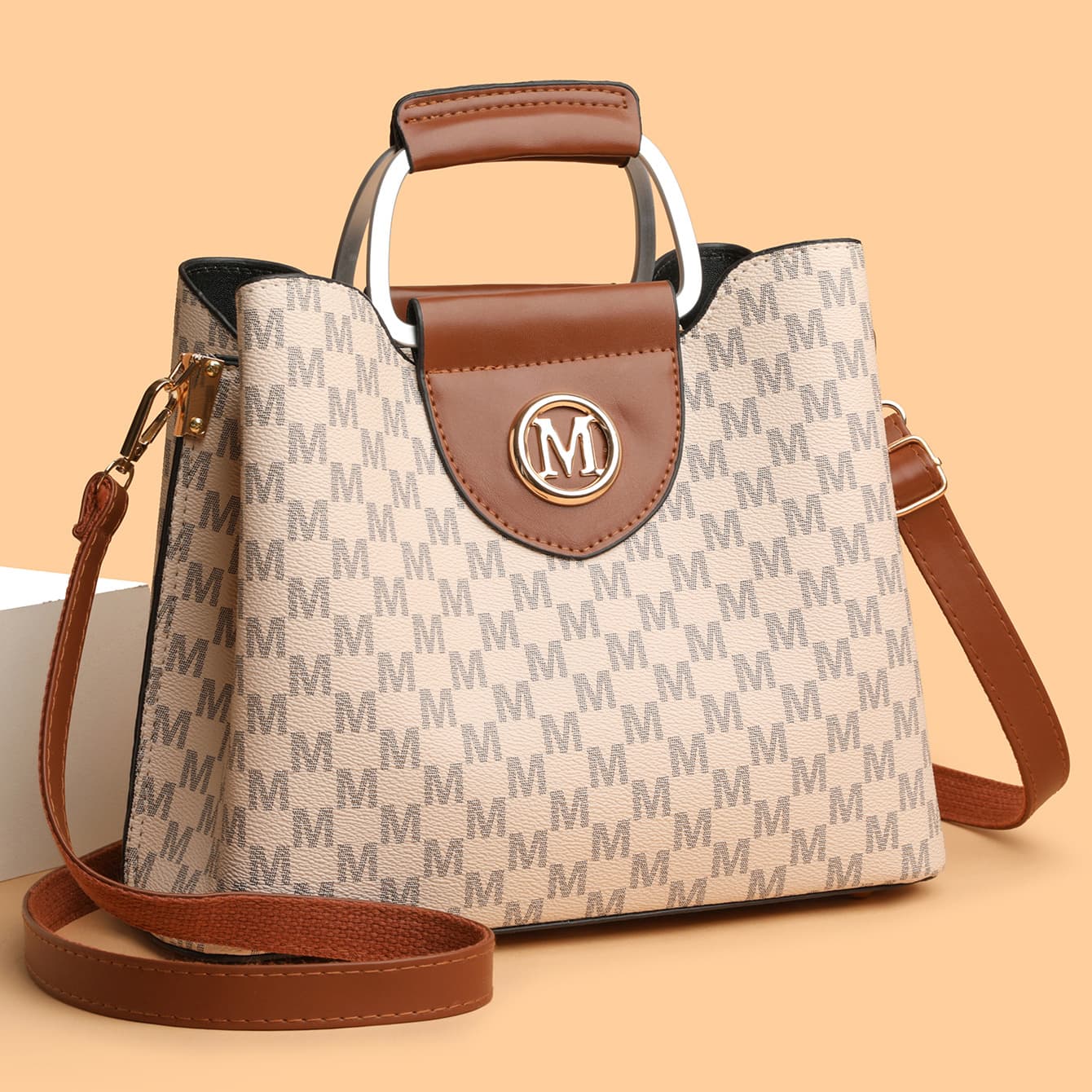 New Elegant Mother Middle-aged and Elderly Fashion Handbag Cross-border New Retro Large Capacity Shoulder Crossbody Women's Trendy Bag