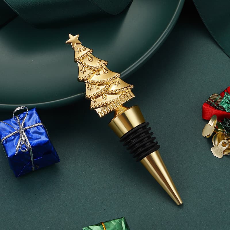 Cross-border Creative Christmas Tree Wine Stopper Food-grade Wine Preservative Sealing Plug Christmas Wine Bottle Stopper Party Gift