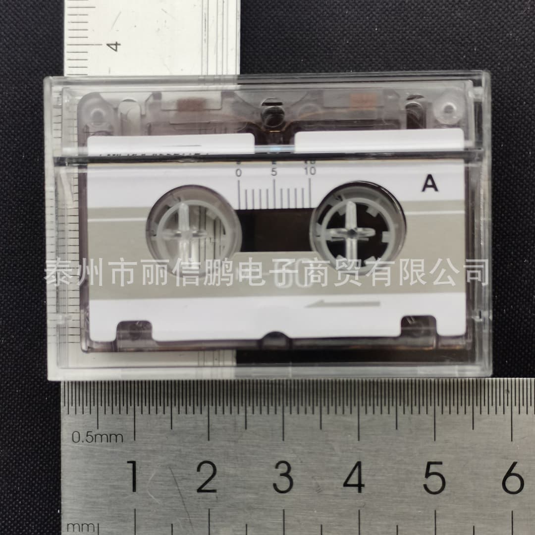 Miniature blank cassette tape, 60-minute interview tape, MC-60 interview recorder, mini cassette tape.