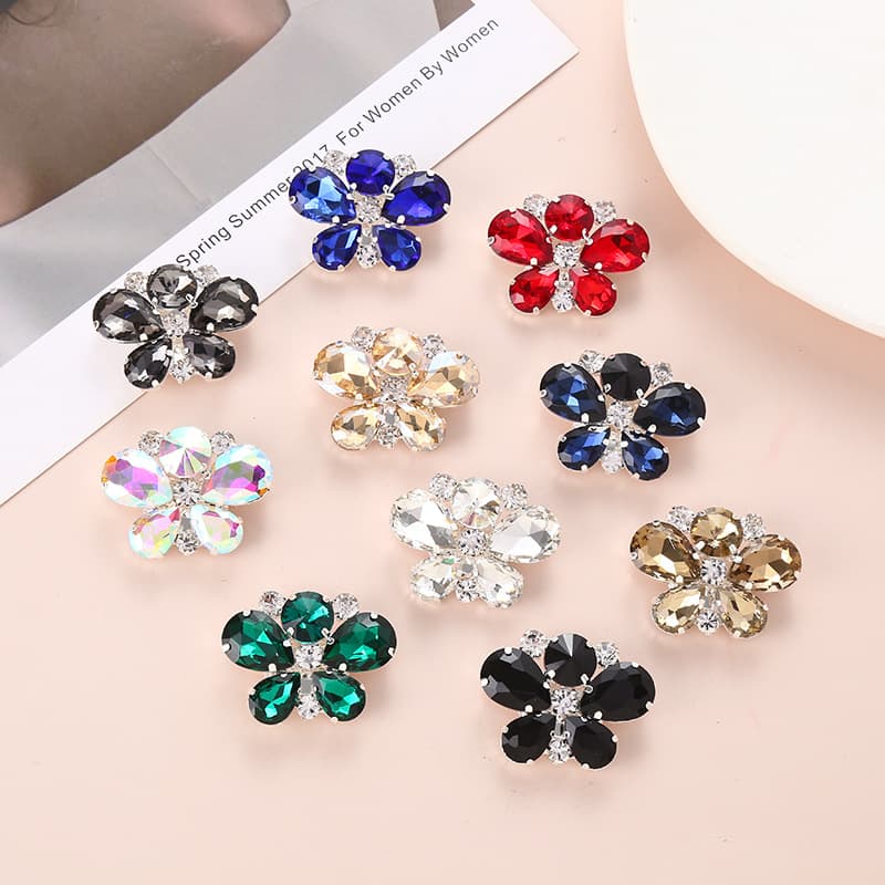 Rhinestone Shoe Decoration Rhinestone Shoe Flower Shoe Embellishment Shoe Buckle Shoe Accessories High Heels Sandals Flip Flops Toe Separator Shoes Shoe Accessories