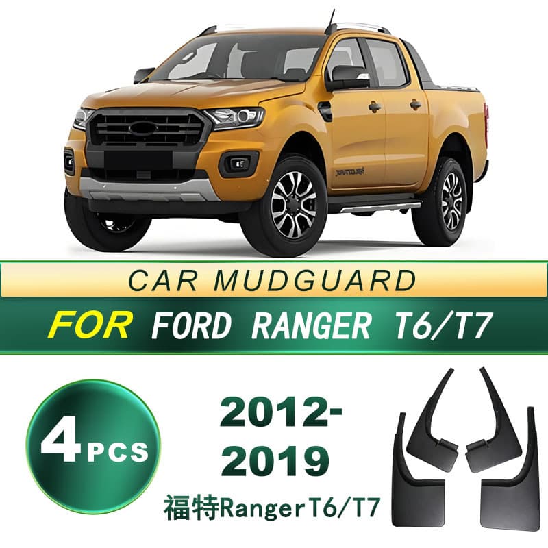 Compatible with 2012-2019 Ford Ranger T6/T7 Car Tire Mud Flaps Soft Rubber Mudguard Modification Accessories