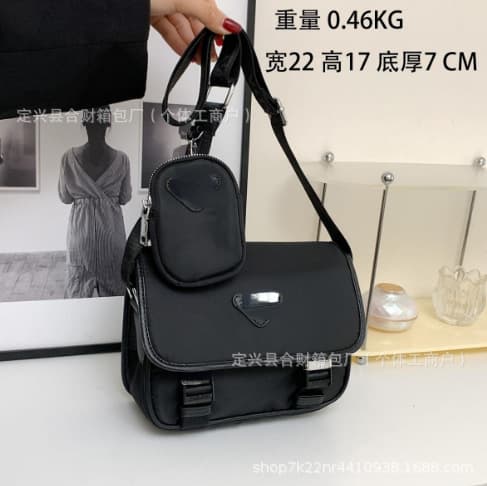 P Brand Messenger Bag 2024 Parachute Nylon Unisex Single Shoulder Crossbody Bag Women's Bag Saddle Bag Versatile