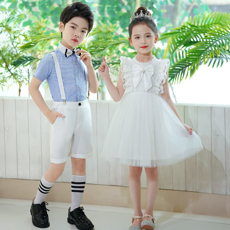 Children's Performance Costumes for Children's Day, Girls' Tutu Skirts, Boys' Dresses, Primary School Students' Chorus Kindergarten Graduation Photo Costumes