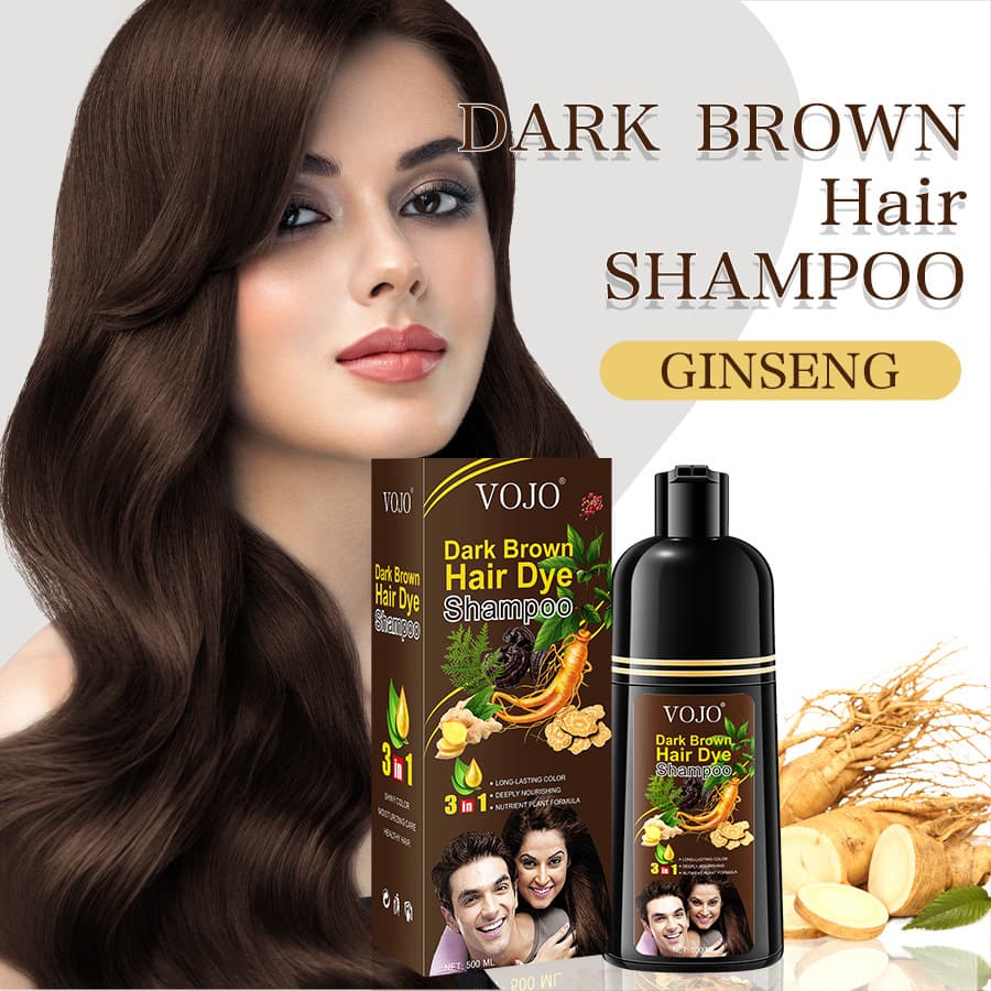 VOJO Hair Dye 500ml Shampoo with Ginseng Extract Tiktok Hot Sale