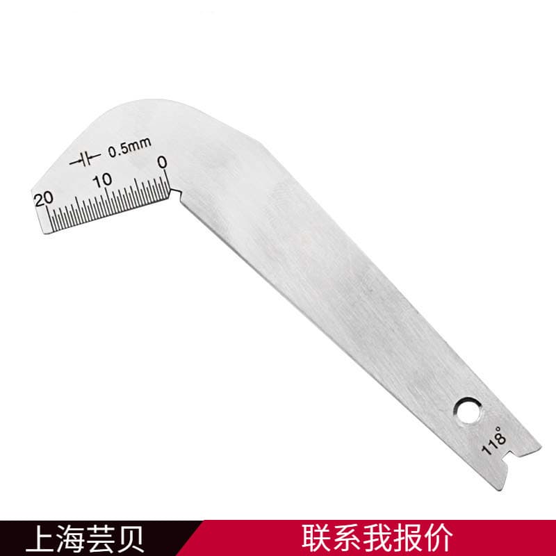 Stainless Steel Drill Bit Point Gauge 118 Degree Drill Bit Tip Angle Point Measurement Drill Bit Template Drill Bit Edge Gauge