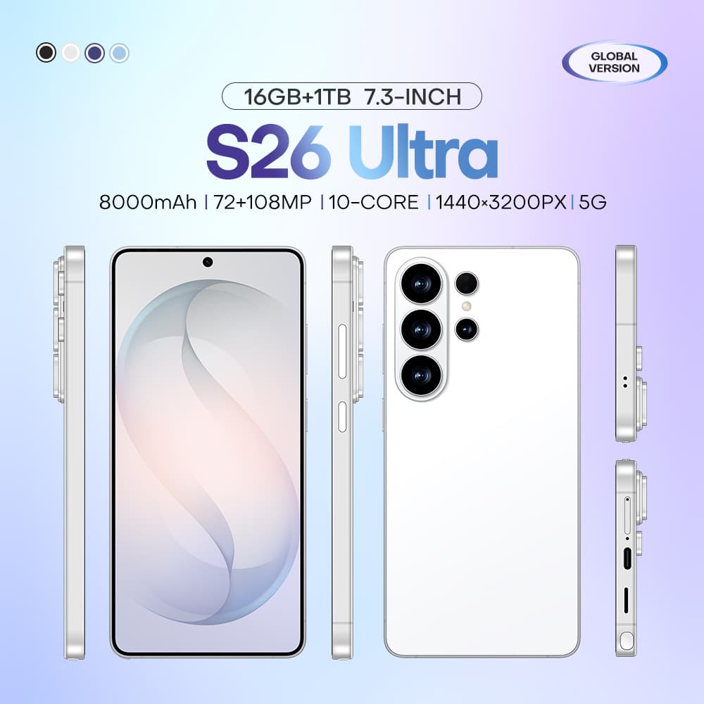 Cross-border Hot-Selling S26 Ultra Android Large-Screen Smartphone Direct from Source Manufacturer TK/Temu Dropshipping Available