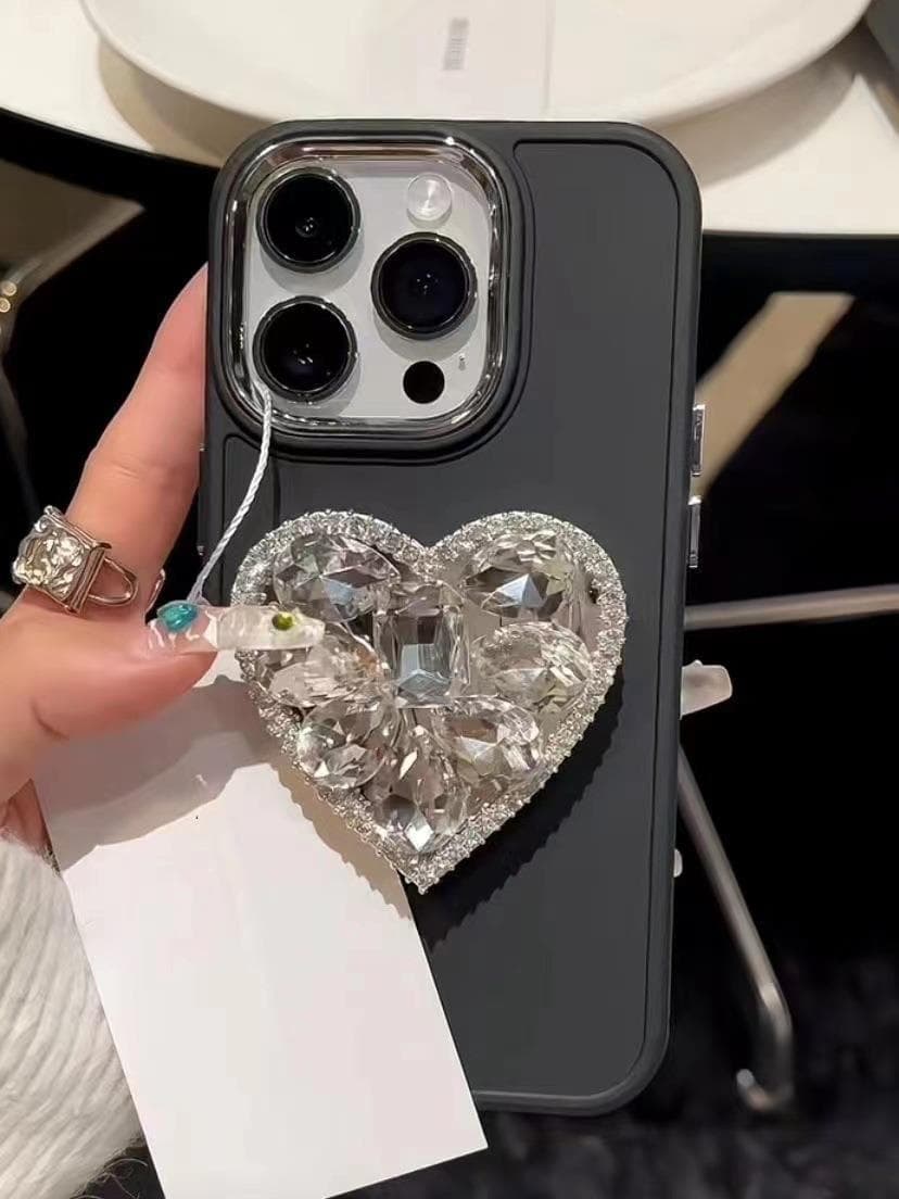 ins mobile phone ring buckle desktop lazy bedside shooting stand gemstone support stand small rotating rhinestone love heart