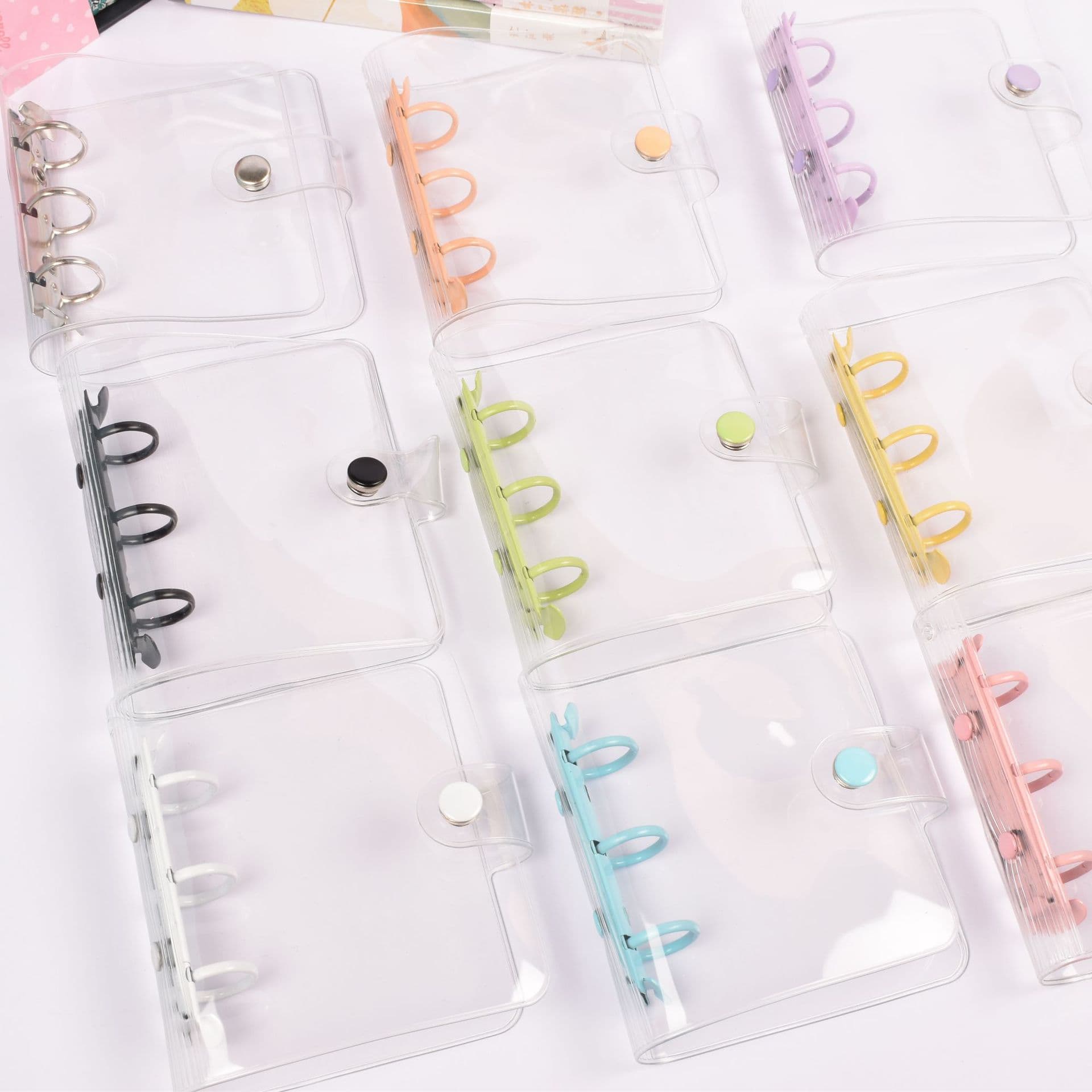 3-Inch Celebrity Photo Album Transparent PVC Loose-Leaf Notebook, 3-Ring Mini Loose-Leaf Spiral Journal Parts Wholesale