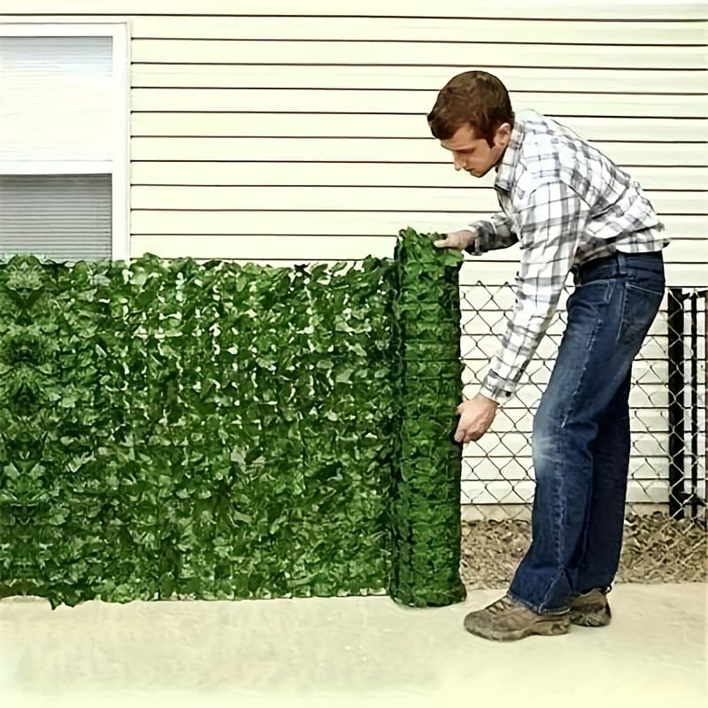 Artificial Fence Net Simulation Plant Vine Decoration Garden Fence Railing Wooden Expandable Fence