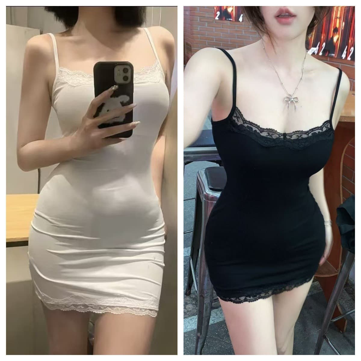 Her beautiful sexy pajamas [can be worn outside and worn inside] hot girl pure desire shirt dress tight hip skirt