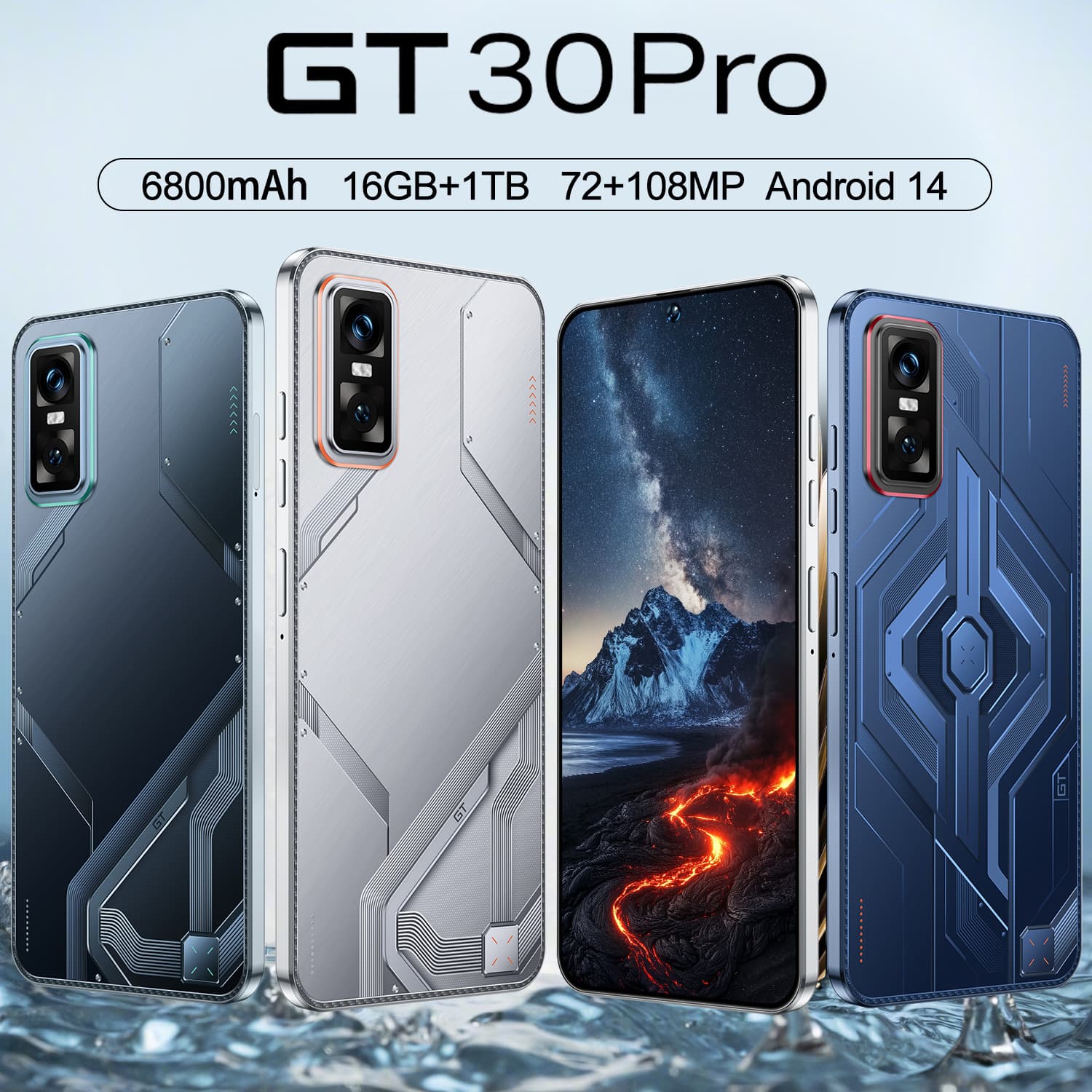 New Cross-Border In-Stock GT30 Pro 7.3-Inch Android Smartphone 16+1T Direct from Factory Temu Dropshipping