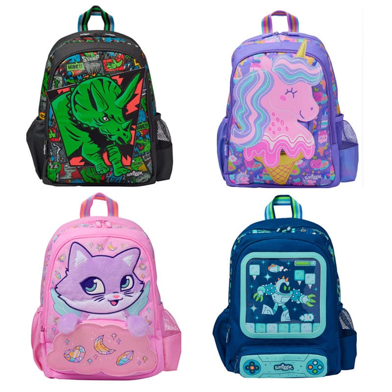 Australian schoolbag Smiggle primary school student medium shoulder bag, lightweight, pressure-reducing ultra-light backpack, cartoon backpack casual bag new