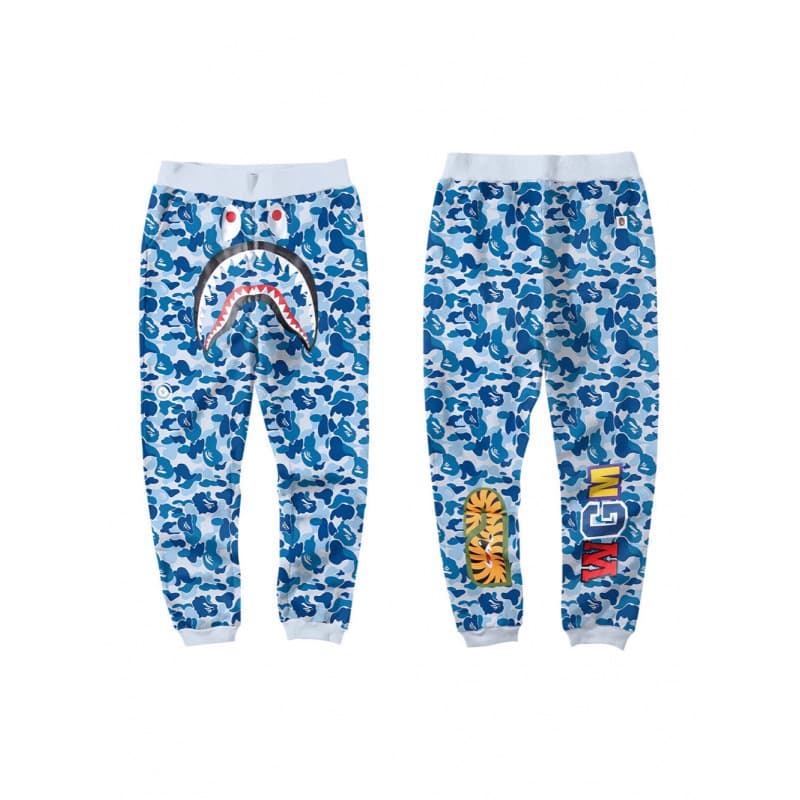 Japanese Streetwear Cross-Border BAPE Shark Head Ape Head Pants 3D Digital Print Sweatpants Casual Sports Pants