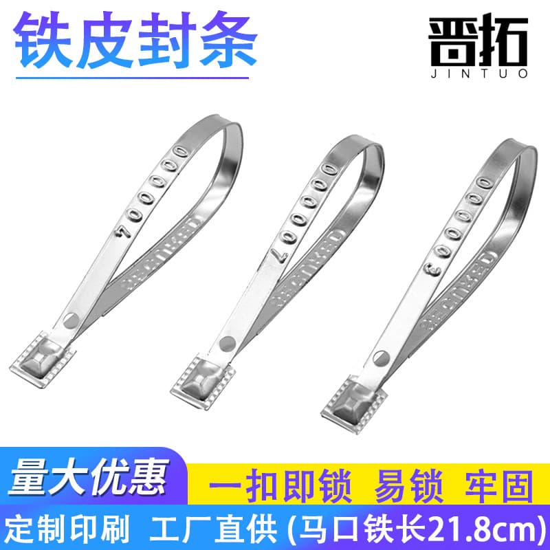 Manufacturer of One-time Tin Seals, Flat-head Insertion Type with Numbered Identification Bands, Tinplate Stainless Steel Anti-theft Seals