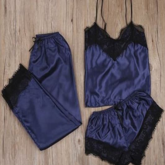 European and American Export Lingerie Pajama Two-Piece Set, Imitation Silk Charming Camisole Shorts, Satin Sexy Loungewear