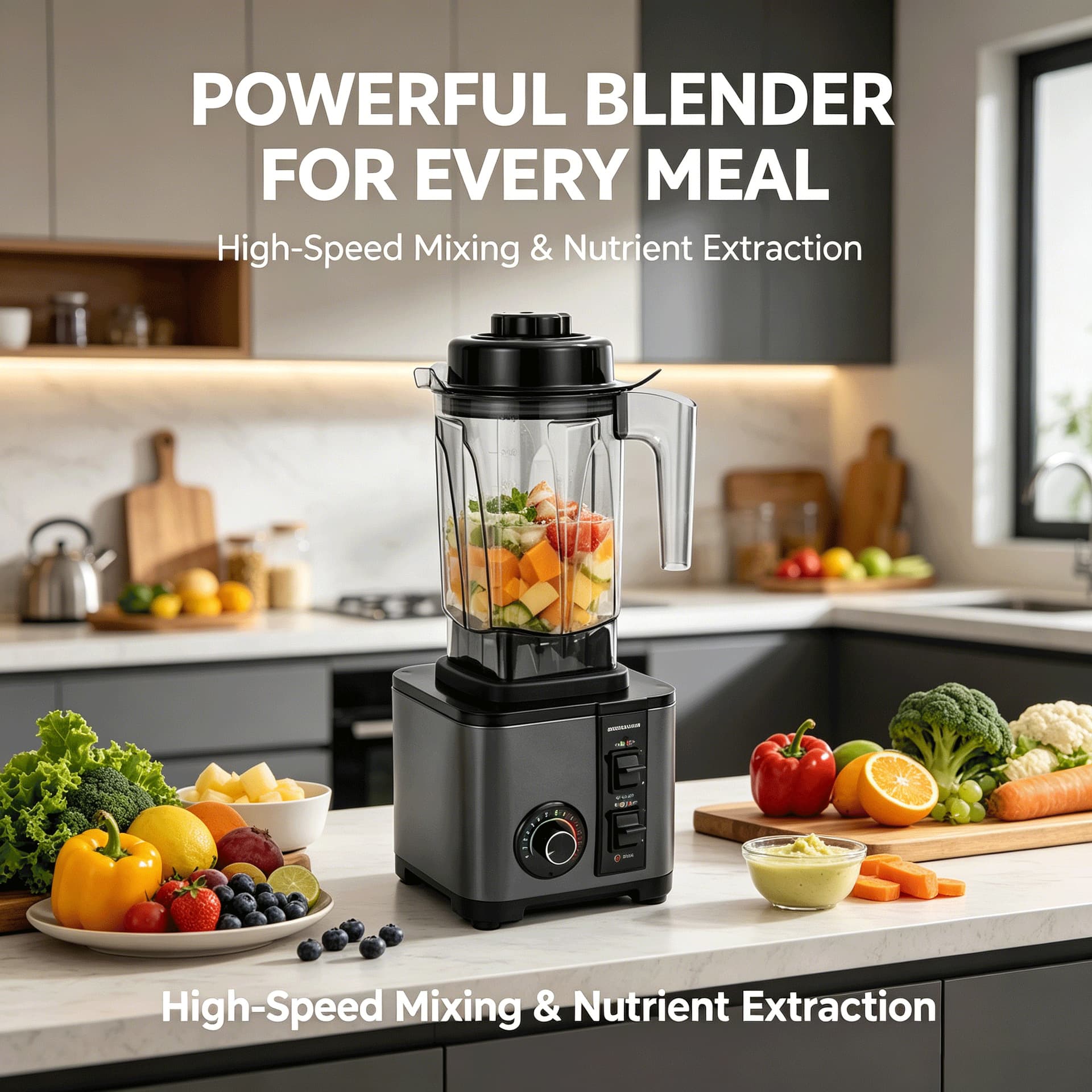 Commercial Blender Food Processor for Baby Food, Fruit & Vegetable Juicer, Smoothie Maker, High-Power Blender