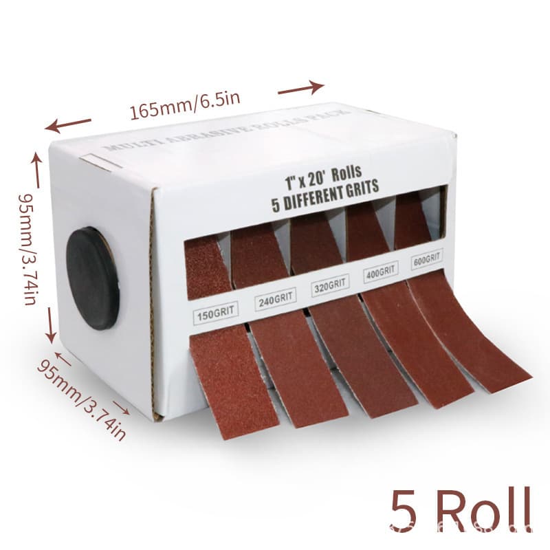Five or six-axis 1-inch sanding belt rolls, pull-out 25mm tear-off soft cloth sand rolls box, sanding.