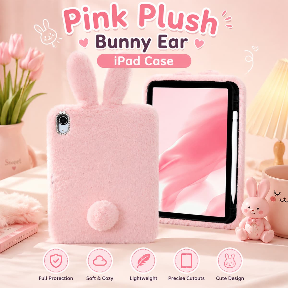 Compatible iPad Tablet Case with Pen Slot for iPad 10th Gen, iPad 11th Gen Protective Cover