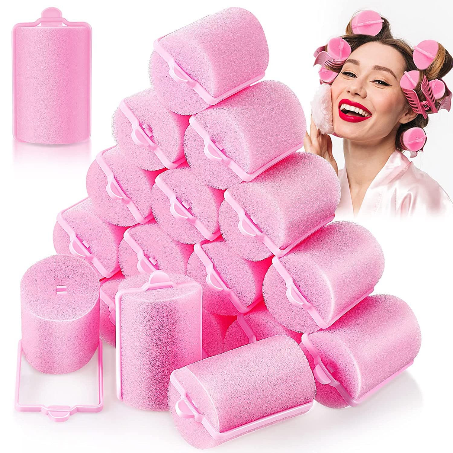 Amazon Sponge Hair Rollers Large Soft Foam Hair Styling Curlers 40mm Big Size Hair Curlers