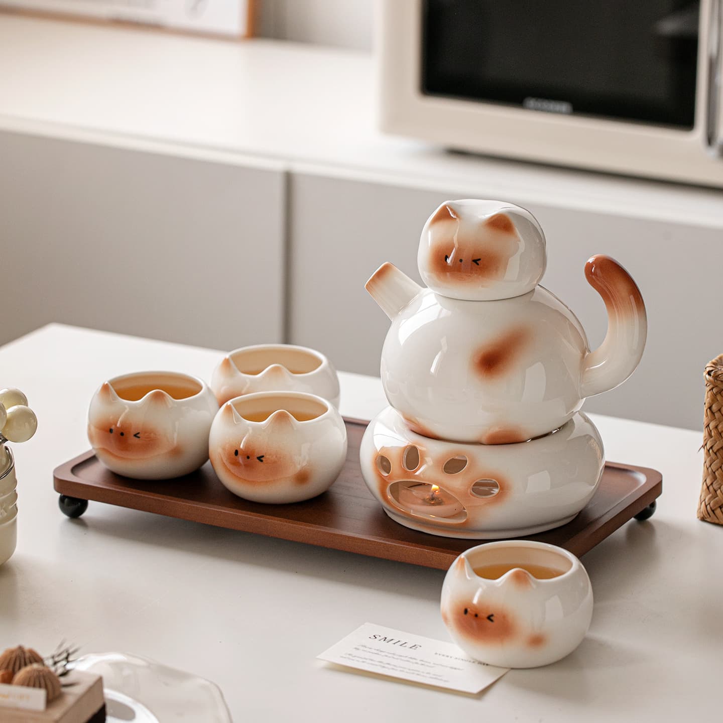 Creative Siamese Cat Mug Ceramic Coffee Cup for Women High Appearance Cute Mark Cup Afternoon Tea Cup