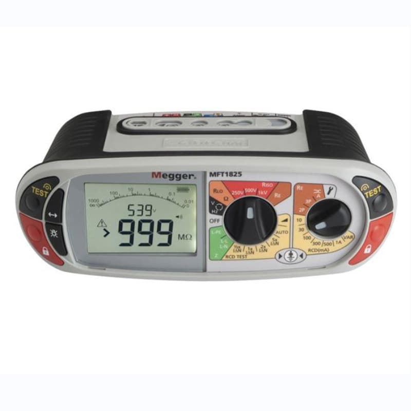 Megger MFT1825 Multifunctional Tester, imported from the UK, with a safety testing table.