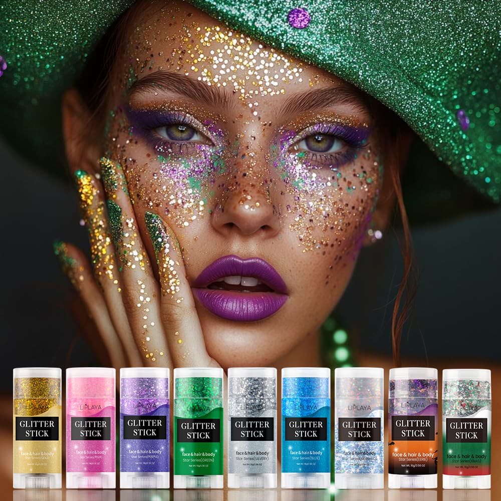 Glitter Stick 16g Body Hair Stage Party Holographic Pearl Glitter Stick Multi-purpose Cosmetic Makeup Tool For Festive Occasions