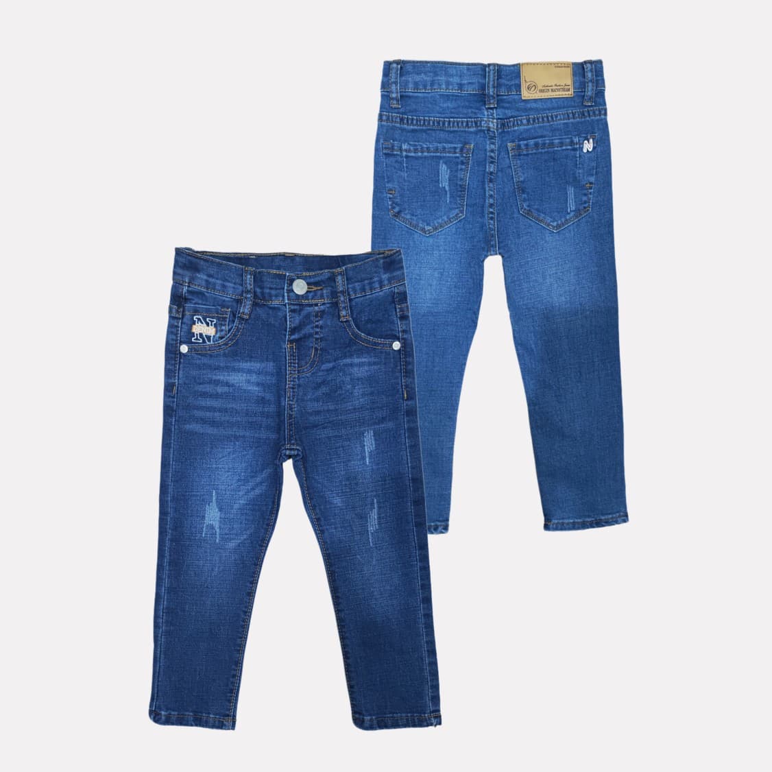 Boys Jeans Sporty Boys Casual Long Pants Comfortable Breathable Blue Washed Kids Denim Shorts Boys Girls
