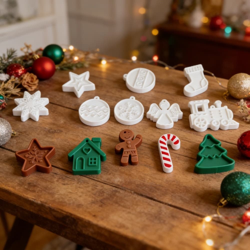 S2244 Christmas Ornament Hanging Decoration Cement Plaster Mold DIY Silicone Mold