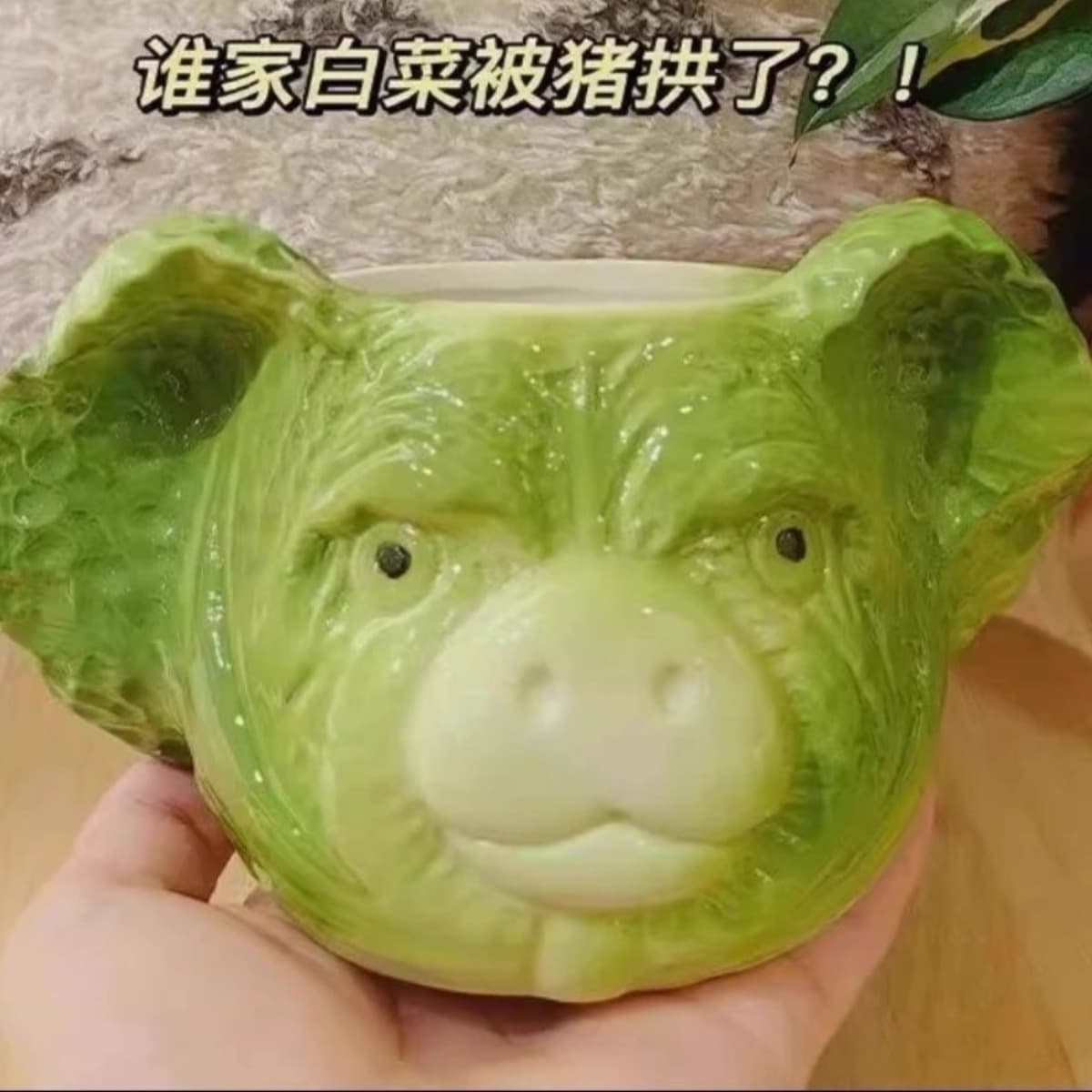 Creative Cabbage Pig Mug, Birthday Gift for Men, Large Capacity Water Cup, Funny Novelty Cup for Hot Drinks