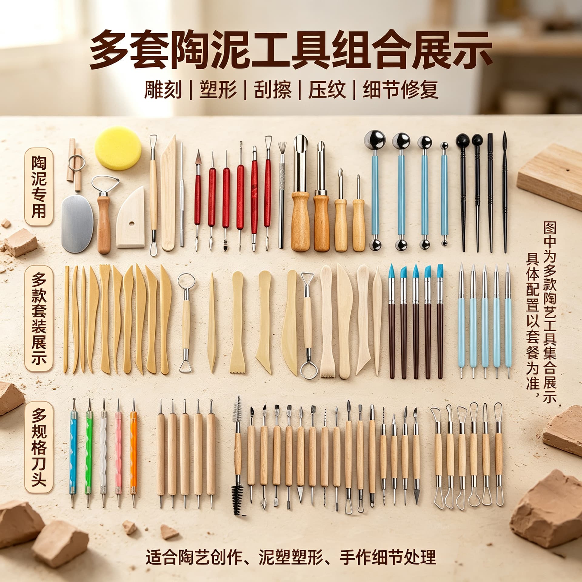 Children's Pottery Tool Set Stone Clay Soft Clay Sculpting Knife DIY Carving Knife Embossing Tools Cross-border Wholesale