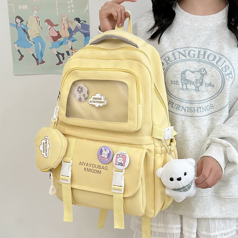 New niche design high-appeal Japanese-style cute girl backpack large capacity for middle school, high school, and college students
