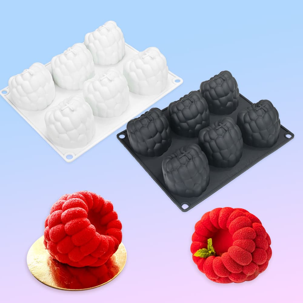 Cross-border FCM Large Raspberry Mousse Cake Mold Simulation Fruit Chocolate Dessert Baking Silicone Mold