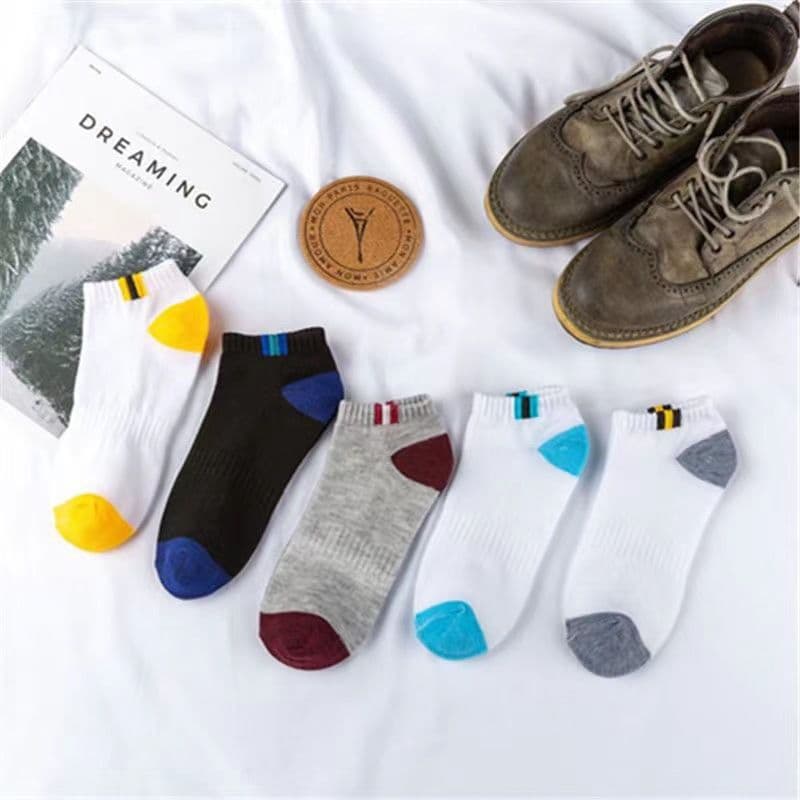 Men's Athletic Socks Spring/Summer Ankle Socks No-Show Socks Low-Cut Student Sports Socks Ins Trendy Thin Style