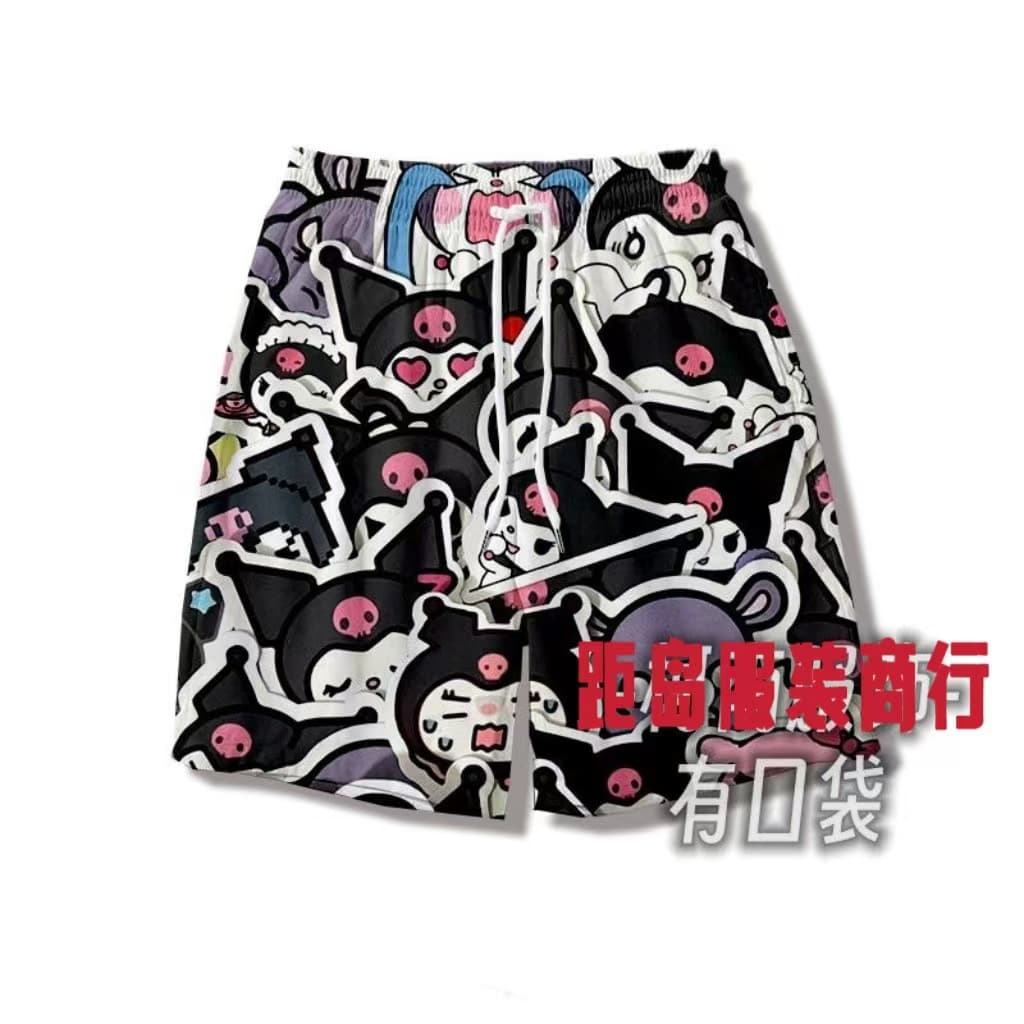 yf Kuromi shorts men's Kuromi basketball pants cute couple home pants quick-drying beach pants for boyfriend and student