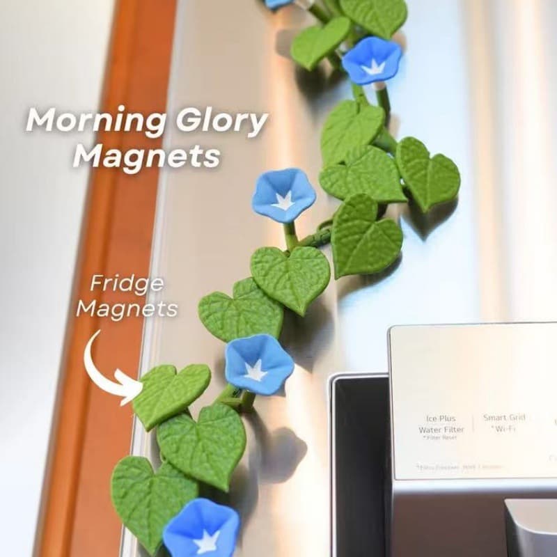 Cross-border new product Morning Glory Magnets, artificial morning glory refrigerator magnets, decorative 3D printed ornaments