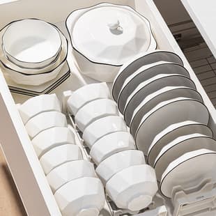 Underglaze Bowl and Plate Set for Home, Pure White Light Luxury Premium Ceramic Tableware, Bowls, Plates, Chopsticks, 2026 New Style