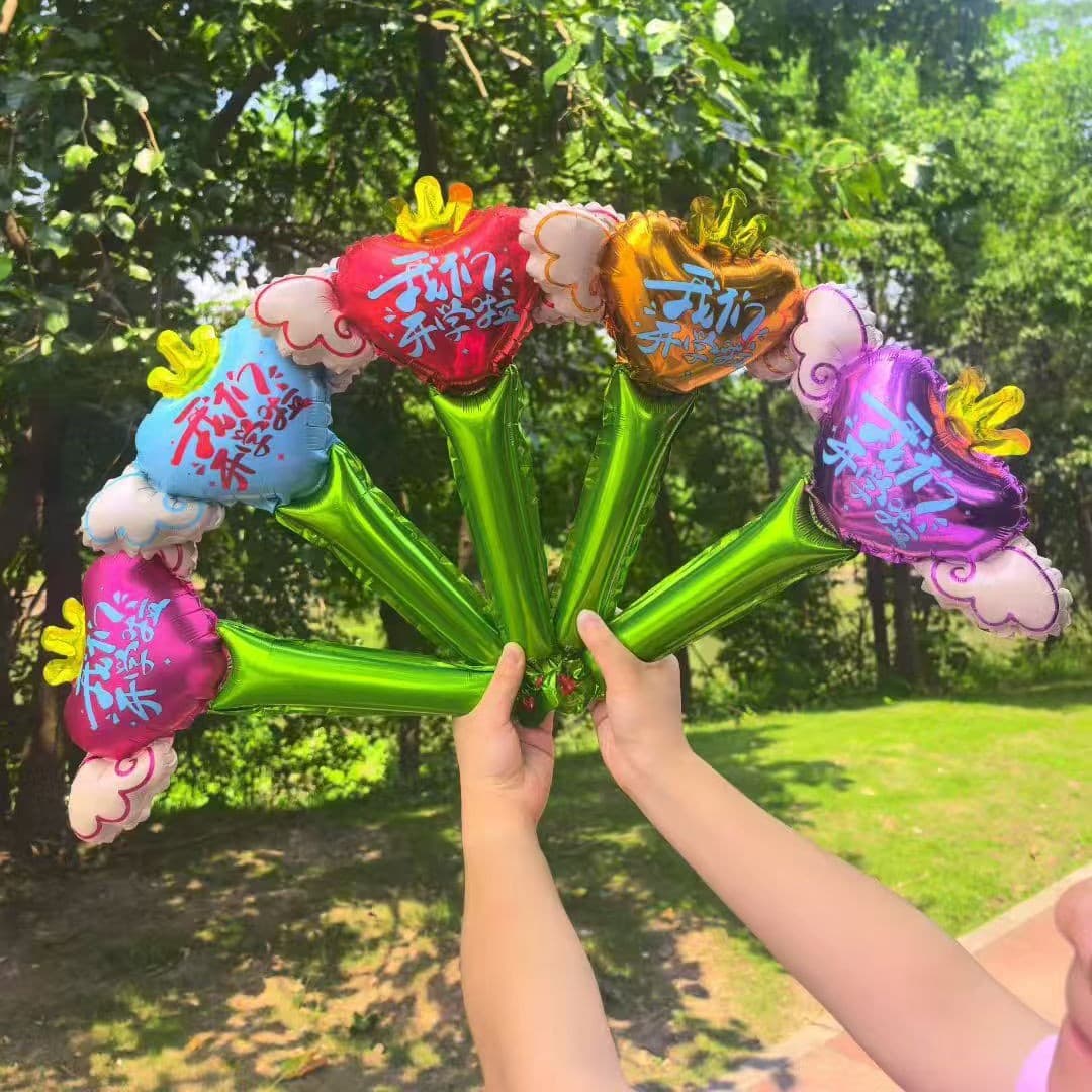 2025 New Wings Love Handheld Stick We Have Started School Aluminum Film Balloons Wholesale Love Back-to-School Gifts