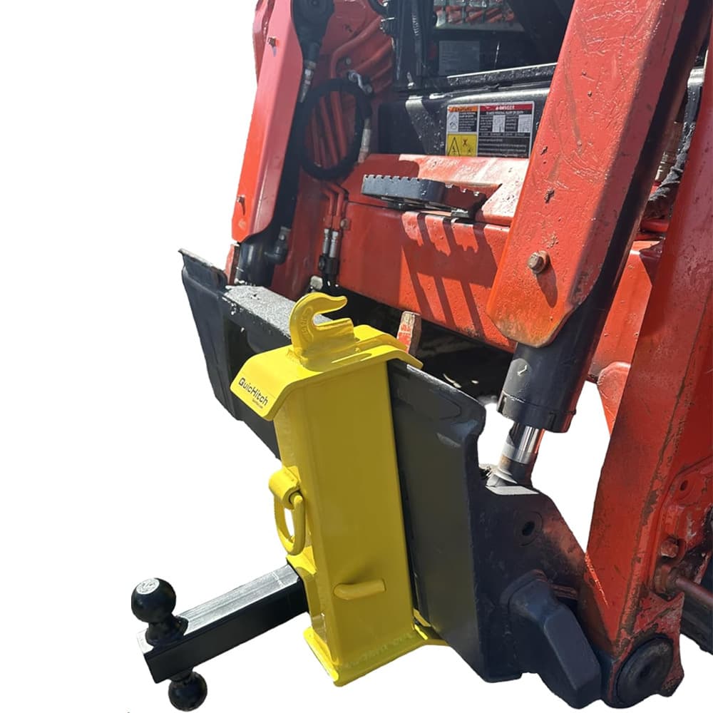 Quick hitch for tractors and skid steer attachments, 5K/20K lbs load capacity chain grab hook, D-ring