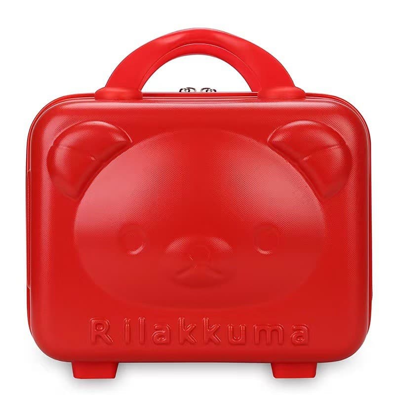 14-inch PP portable suitcase 3D cartoon bear makeup case multi-functional mini makeup storage bag with souvenirs