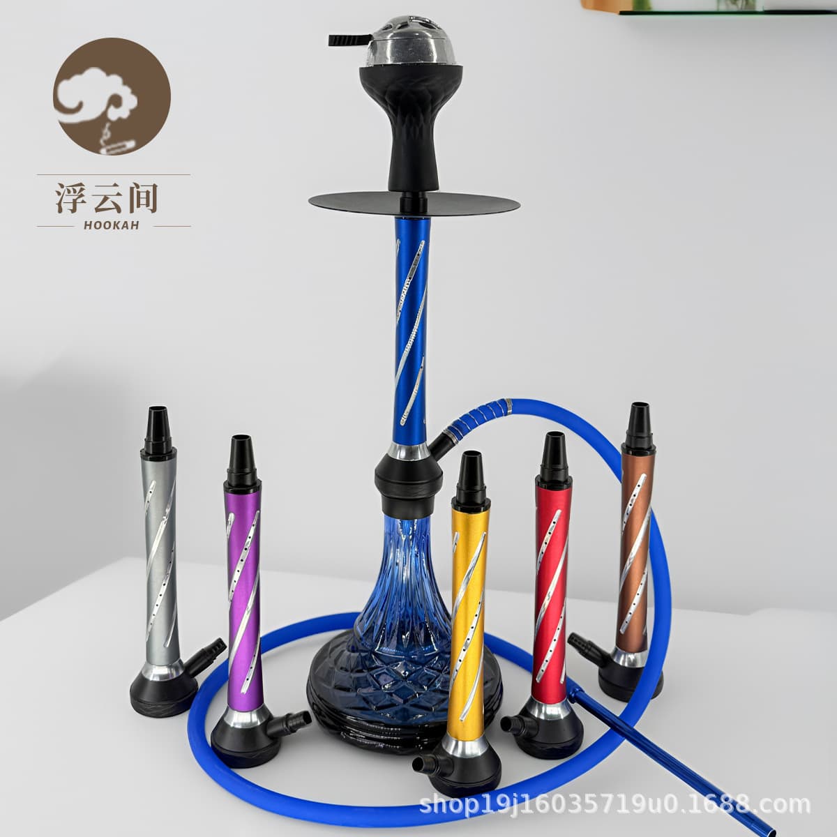 Cross-border sourced high-end hookah, Arabic hookah, medium single-hose hookah pot, large bar nightclub smoke hookah