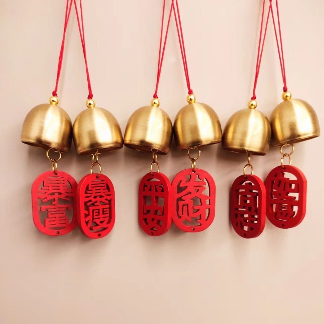 Christmas diy pure copper bells and accessories with bell hammer small bells Spring Festival New Year wishing card shop door bells