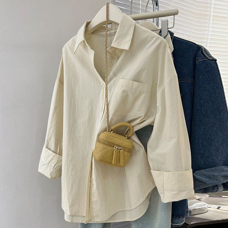 Blue Blouse for Women Spring Autumn Trendy New Design Niche Casual Loose Layering Long Sleeve Shirt Outerwear Top
