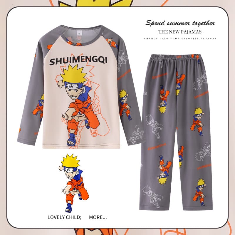 Southeast Asian Children's Set, Long-Sleeved Air Conditioning Wear for Older Boys and Girls, Innerwear Homewear Baby Pajamas for Outdoor Wear