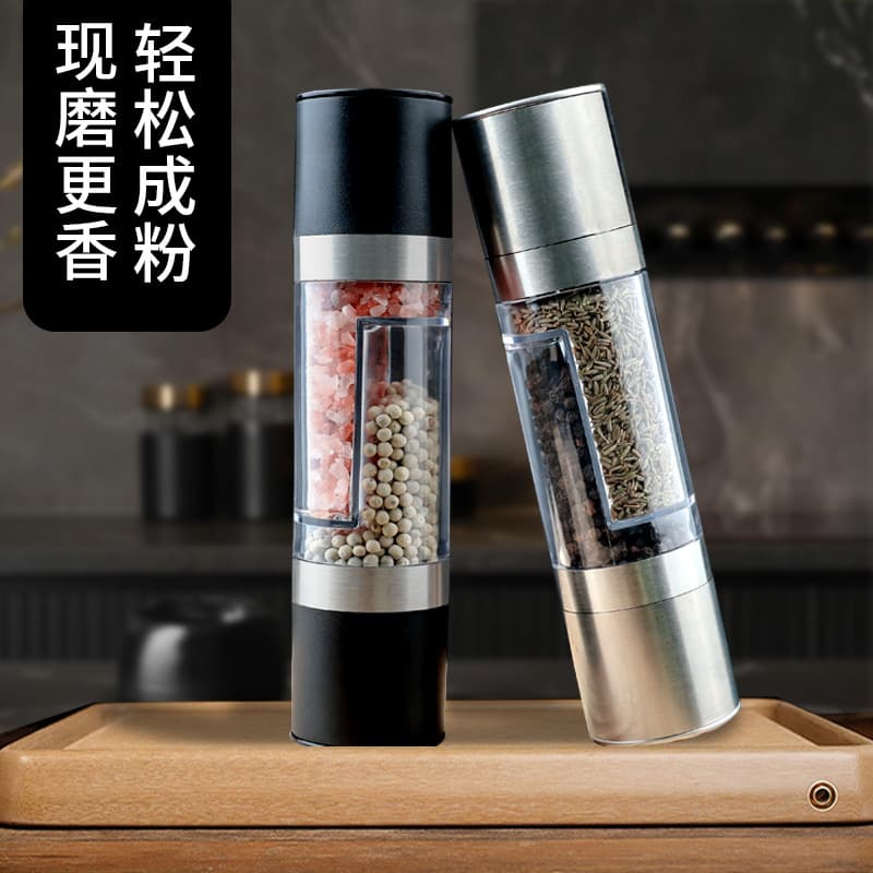 Wholesale Manual Grinder Glass Bottle Home Stainless Steel Kitchen Sea Salt Pepper Grinder Bottle Spice Shaker Seasoning Box