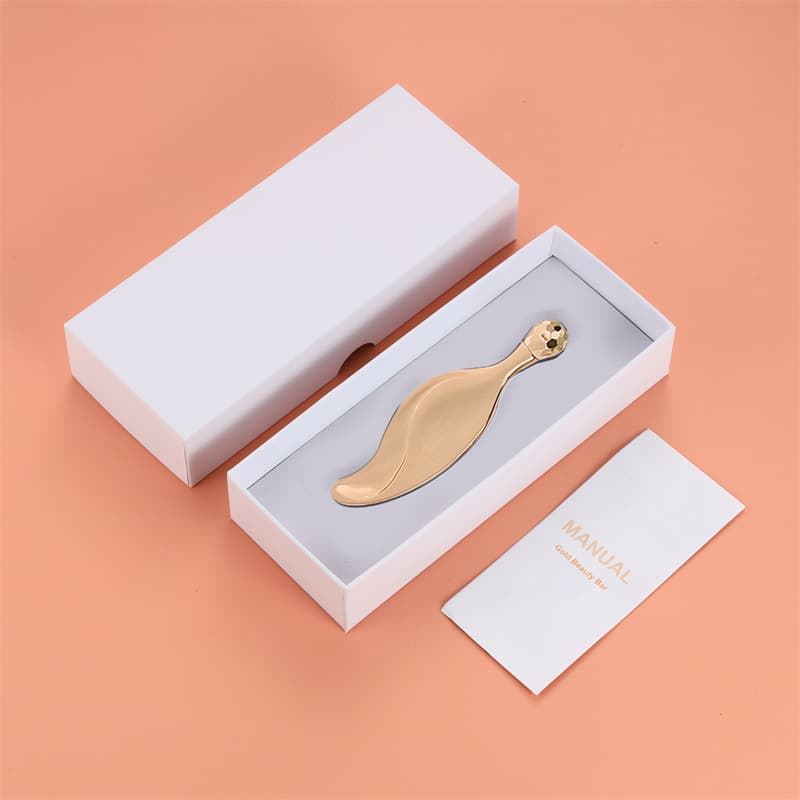 New Stock Face Massager Zinc Alloy Mini Leaf Scraper Face Massage Plate Metal Massage Tool