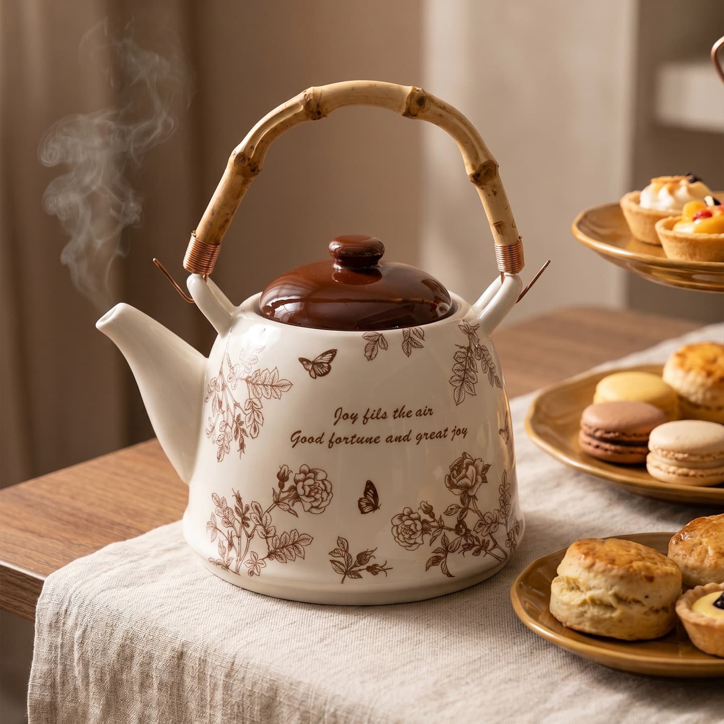 Vintage Ceramic Cold Water Pitcher, High-Temperature Resistant, Large Capacity Water Jug for Home, Water Cup and Teapot