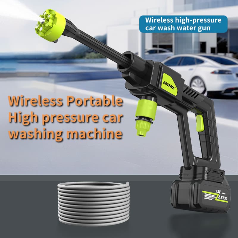 Amazon New Cross-border Car Wash Gun Household High Pressure Water Gun Lithium Battery High Pressure Portable Cordless Car Wash Water Gun