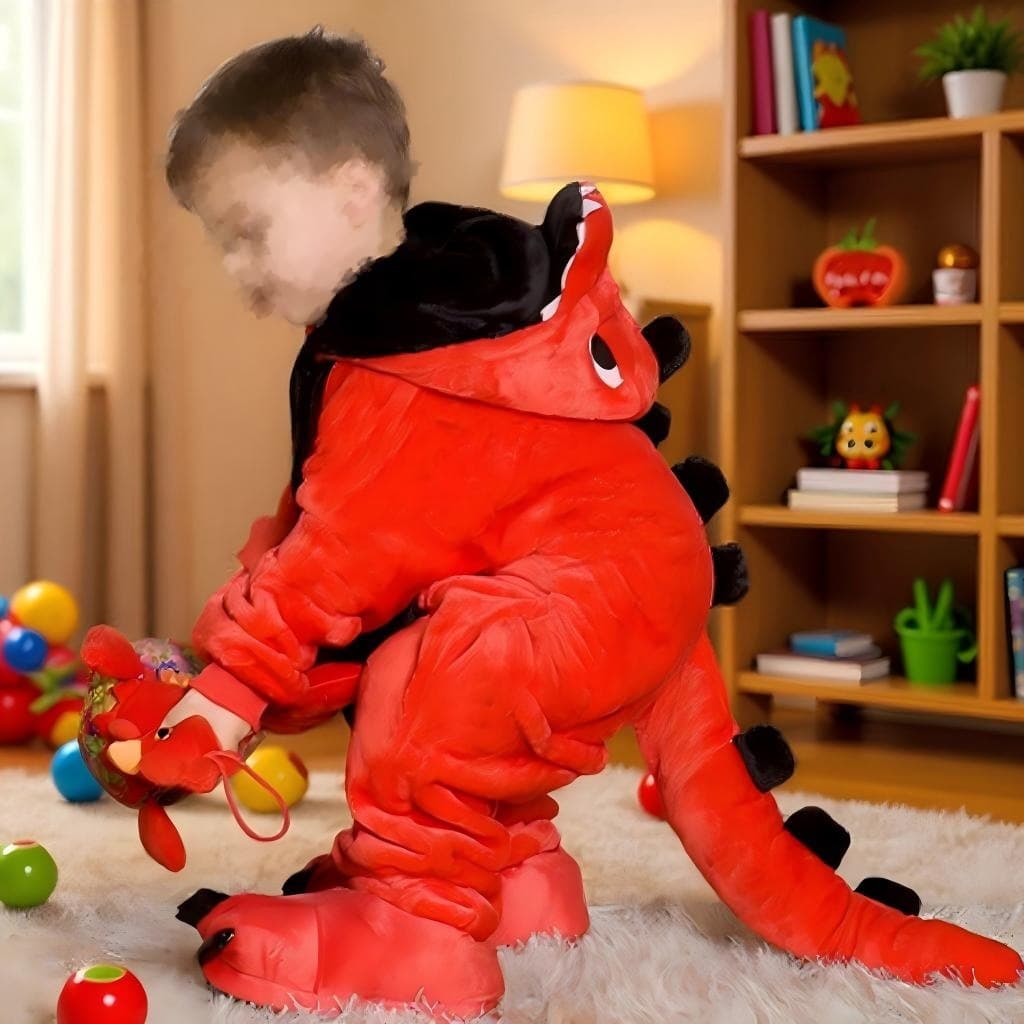 Adult Children's Fleece Dinosaur Onesie Animal Dinosaur Pajamas Parent-Child Home Performance Outfit